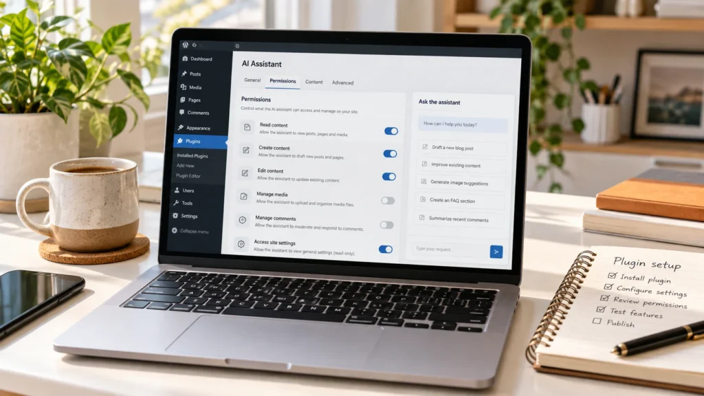 Laptop with an AI plugin configuration concept